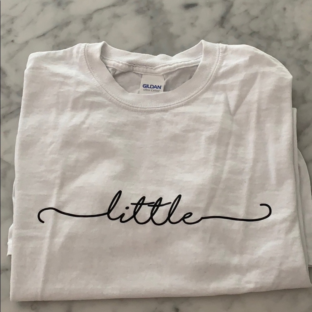 Sorority “LITTLE” white t-shirt